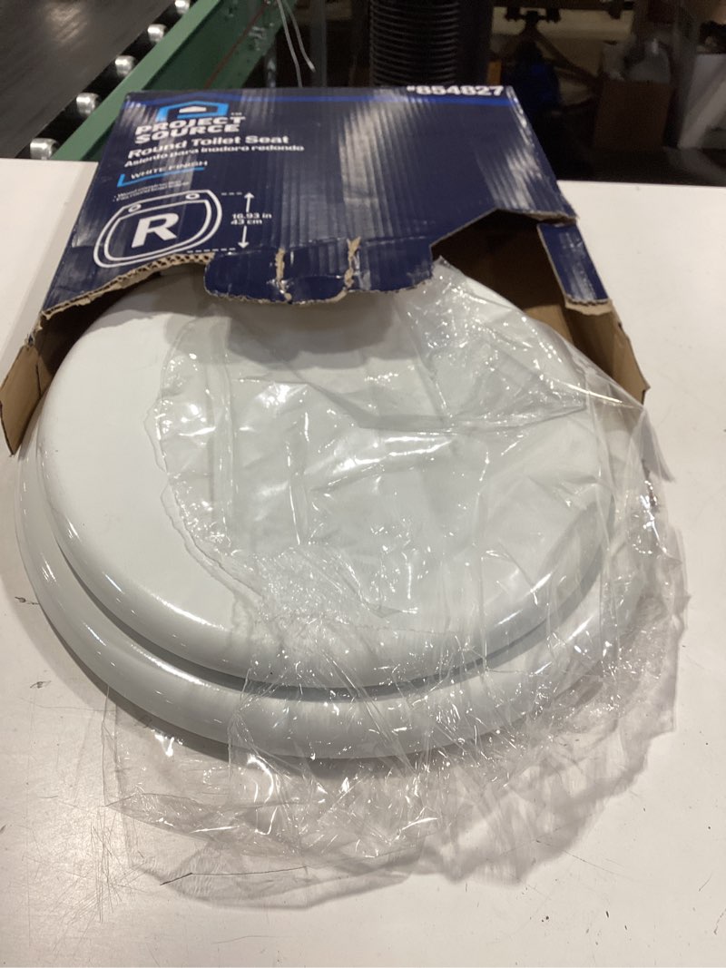project source round toilet seat white finish.