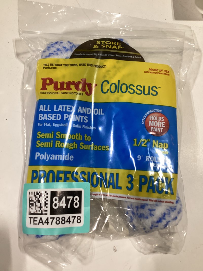 Condition photo showing Good Condition for purdy 2pack 9-in x 1/2-in nap colossus woven polyamide paint roller cover