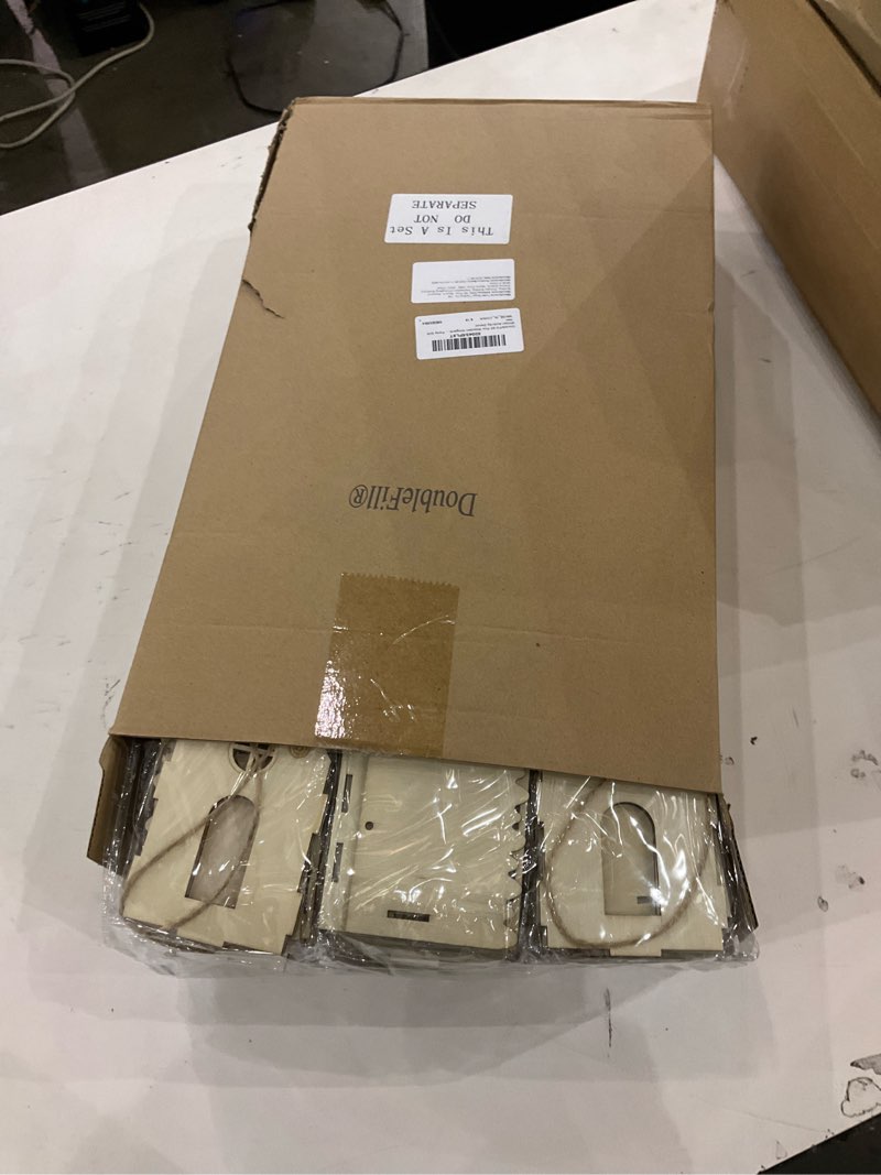 DoubleFill 60 Pcs Wooden Christmas Gingerbread House Craft Kit for Kids Make You Own 3D Christmas Ho