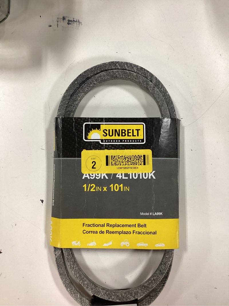 Condition photo showing Good Condition for sunbelt 1/2-in x 101-in deck/drive belt, multiple, replaces oem part number a99k, 4l1010k