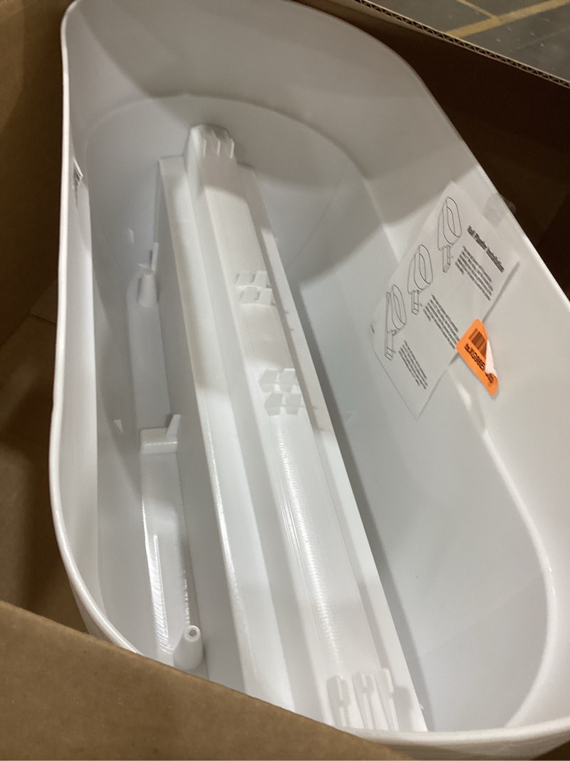 Condition photo showing As Is for bloomers railing planter with drainage holes – 24" – white