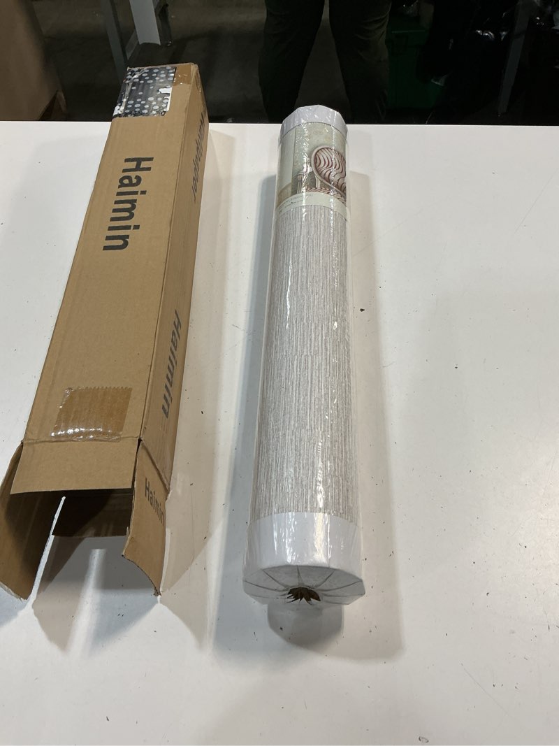 Condition photo showing New/Like New for haimin grasscloth wallpaper, a peel-and-stick vinyl textured wallpaper