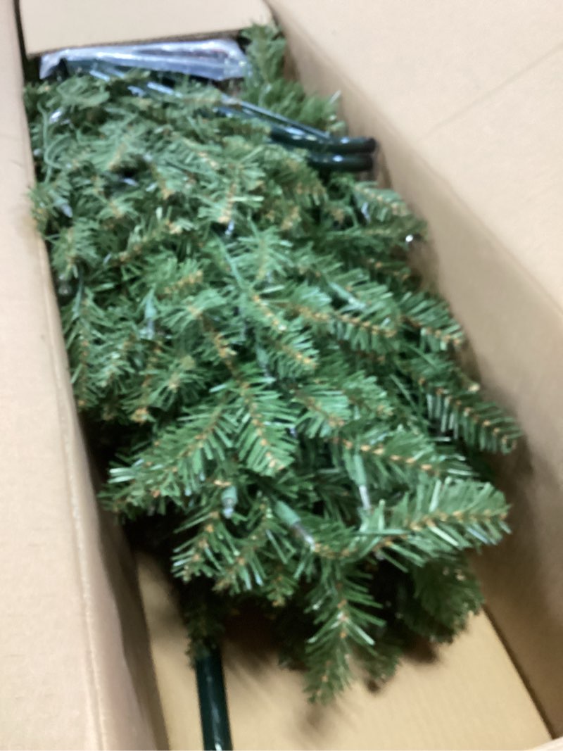 Condition photo showing Good Condition for Puleo International 6.5 Foot Pre-Lit Slim Fraser Fir Artificial Christmas Tree with 350 UL Listed Clear Lights, Green 6.5' Slim Fraser Fir with 350 Clear Lights
