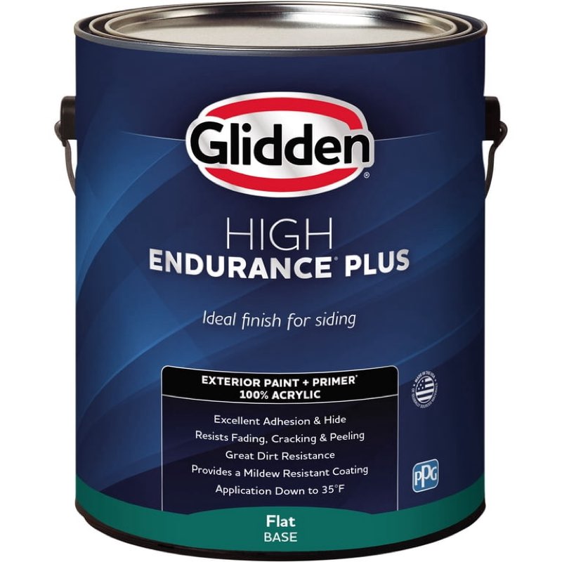glidden hep exterior paint & primer all-in-one, tintable, flat, 1 