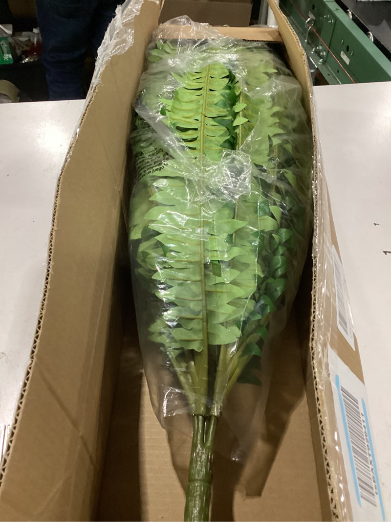 Condition photo showing New/Like New for forest prince 50" artificial boston ferns, fake bush plants, large faux ferns with 96 fronds for outdoors home decor 50" 1 pcs