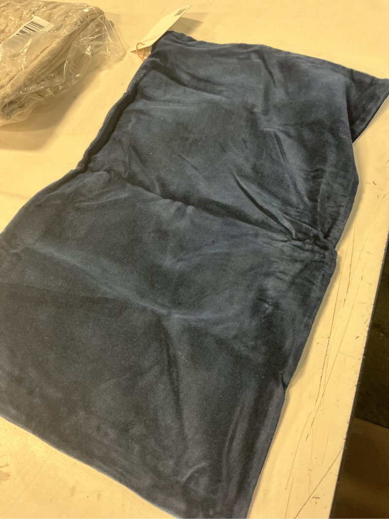 Condition photo showing Good Condition for classic cotton velvet pillow cover , 12x20, navy