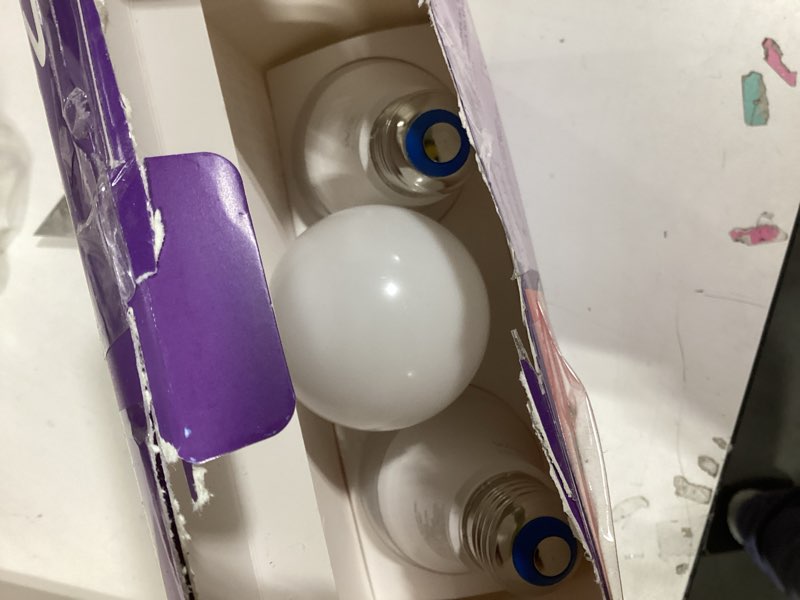 Condition photo showing Good Condition for WiZ Connected Smart Light Bulbs, Sunset to Sunrise Automation + Motion Detection + Control with Voice or App, Full Color A19 60W 800LM Indoor, Matter Compatible -3 Pack