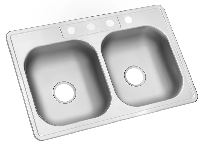 kingsford drop-in 33-in x 22-in stainless steel double equal bowl 22 -gauge kitchen sink