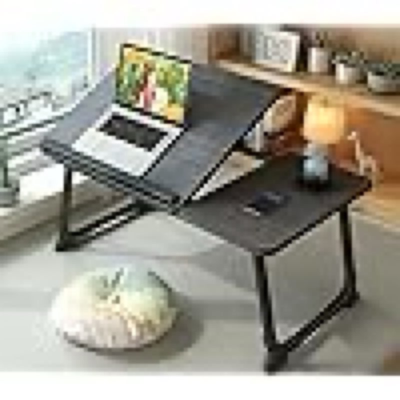 laptop desk for bed couch,lap desk for laptop,portable laptop stand for desk,small adjustable laptop desk,foldable bed table for laptops and writing, bed tray table with cup holder(black)