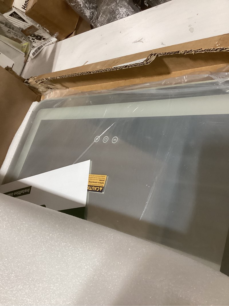 Condition photo showing Good Condition for Hasipu Vanity Mirror with Lights, 22.8" x 18" LED Makeup Mirror, Lighted Makeup Mirror with Dimmable 3 Modes, Touch Screen Control Vanity Mirror Round Gold Gold 22.8"L x 18"W