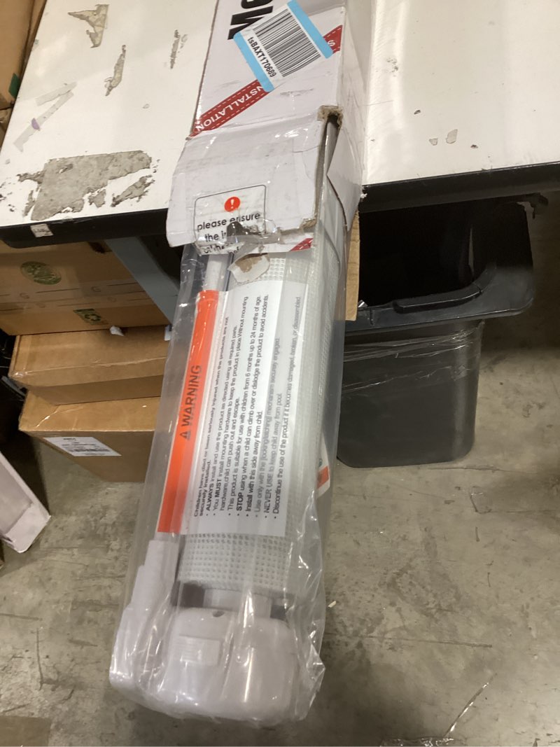 Condition photo showing New/Like New for reinforced 96" wide retractable baby gates extra wide dog gate with support rods - prevent crawling under, retractable dog gate indoor outdoor retractable gate wide baby gates for large openings,white white (33" tall x 96" wide)