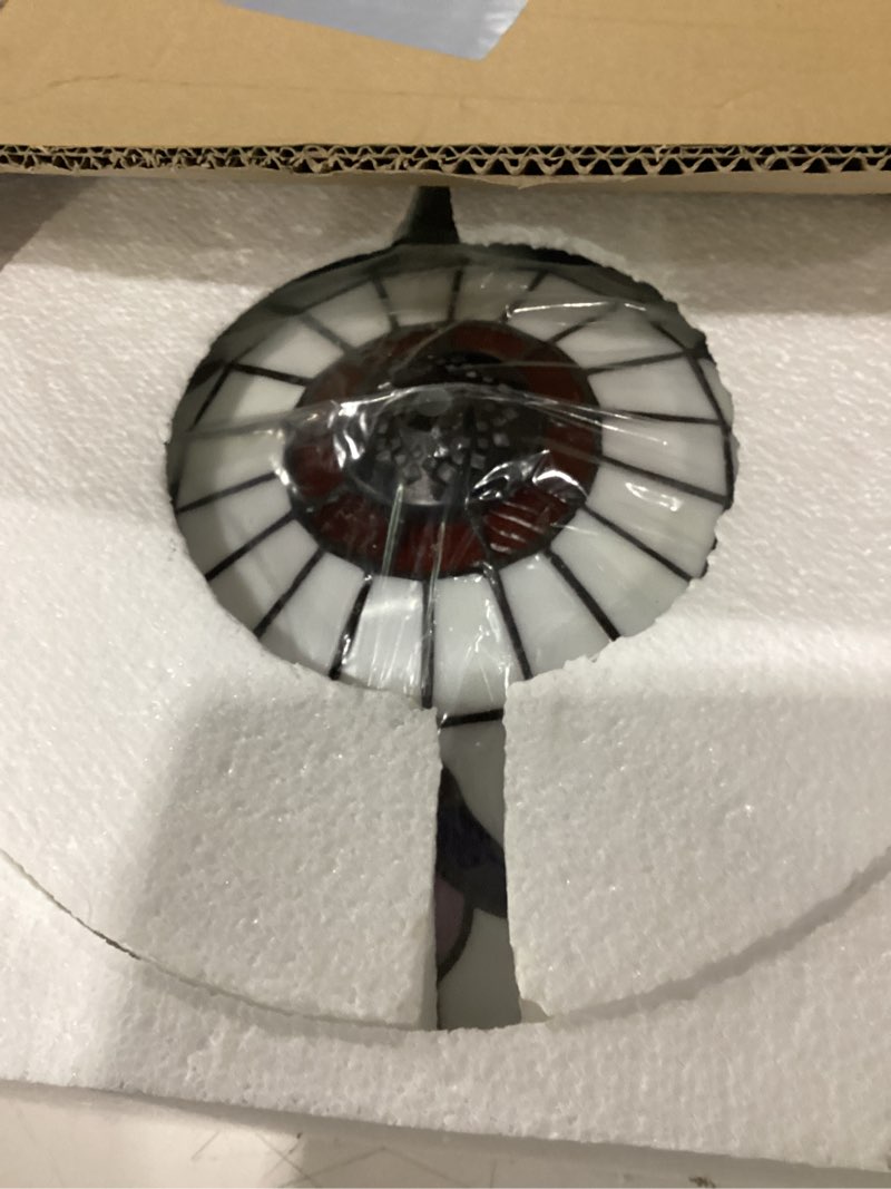 Condition photo showing Good Condition for 12 inch vintage chandeliers light tiffany style stained glass ceiling light stained glass flush mount ceiling lighting fixtures (12 inch wb)