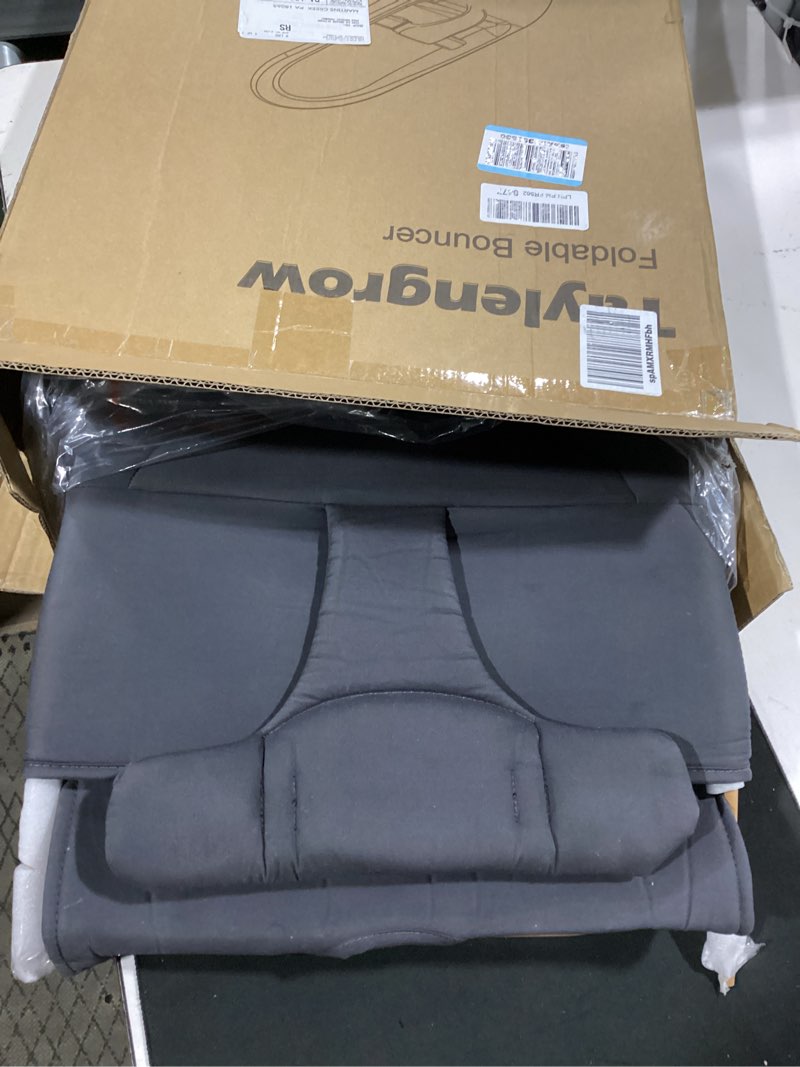 Condition photo showing Good Condition for foldable baby bouncer, baby seat with 3 adjustable heights, portable newborn rocker, ergonomic bouncy seat for natural bounce, bouncer for babies 0-6 months, soft cotton (charcoal gray)