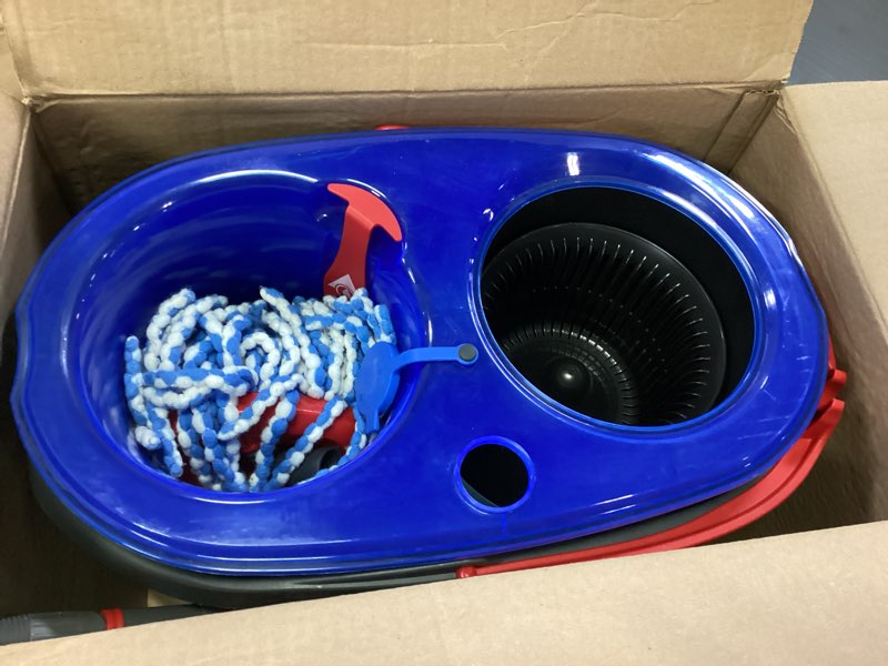 Condition photo showing Good Condition for o-cedar rinseclean spin mop & bucket system | clean with clean water | removes 99% of bacteria rinseclean spin mop & bucket cleaning system