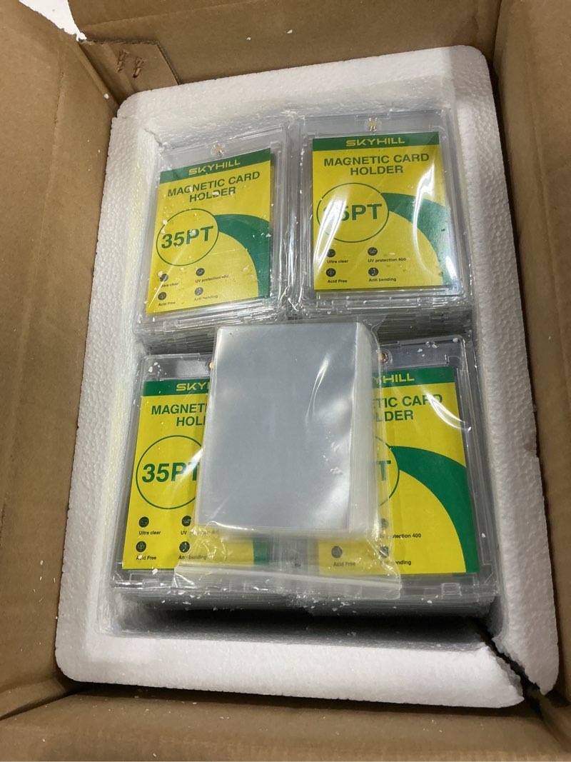 Condition photo showing Good Condition for 102ct magnetic card holders, 35pt acrylic one touch card holder with extra 102 protective sleeves, u-v protection& waterproof hard plastic card protectors for trading cards, sports, game cards 102 pack