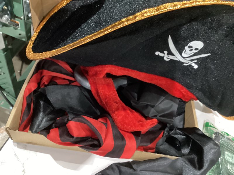 Condition photo showing Good Condition for 5pcs pirate costume kids,girls pirate costumes halloween pirate dress up pirate accessories for kids gift medium