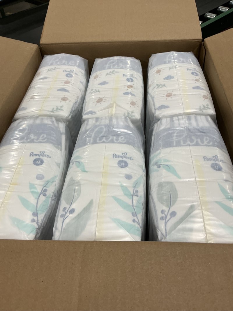 Condition photo showing New/Like New for Pampers Pure Protection Baby Diapers, Size 4, 150 Count, Up to 100% Leakproof, Premium Plant-based Skin Protection, Hypoallergenic Soft Diapers Size 4 150