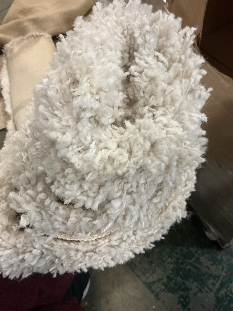 Condition photo showing As Is for 7'1"x10' solid eyelash woven shag rug cream - threshold™