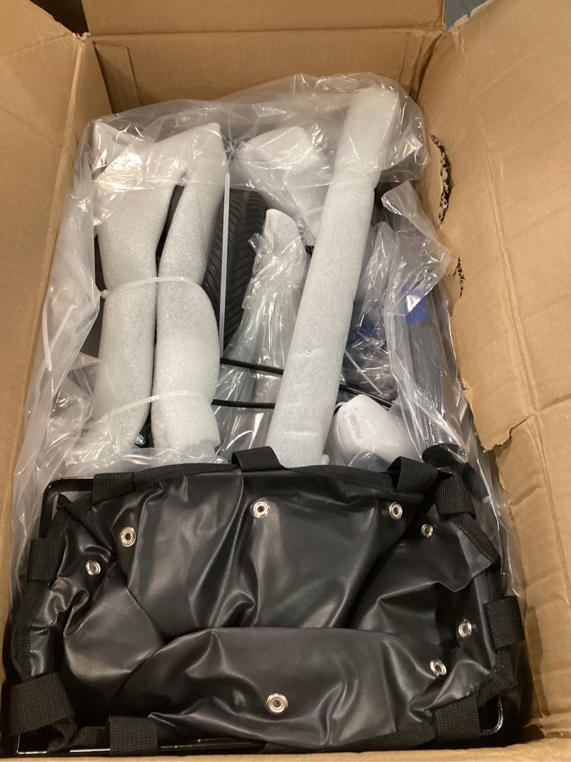 Condition photo showing Good Condition for Lightweight Knee Scooter Crutch Alternative, Foldable & Adjustable Knee Scooter for Adults for Foot Surgery, Steerable Knee Walker with Detachable Storage Basket, Includes DIY Stickers-Blue Dark Blue