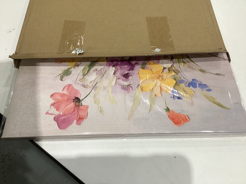 Condition photo showing New/Like New for Floral Botanical Wall Art Wildflowers Bouquet Wall Decor for Bathroom Colorful Daisy Poppy Oil Painting Style Canvas Print Aesthetic Flower Picture Blossom Plants Artwork Bedroom Home Decoration 24"L x 16"W Flower