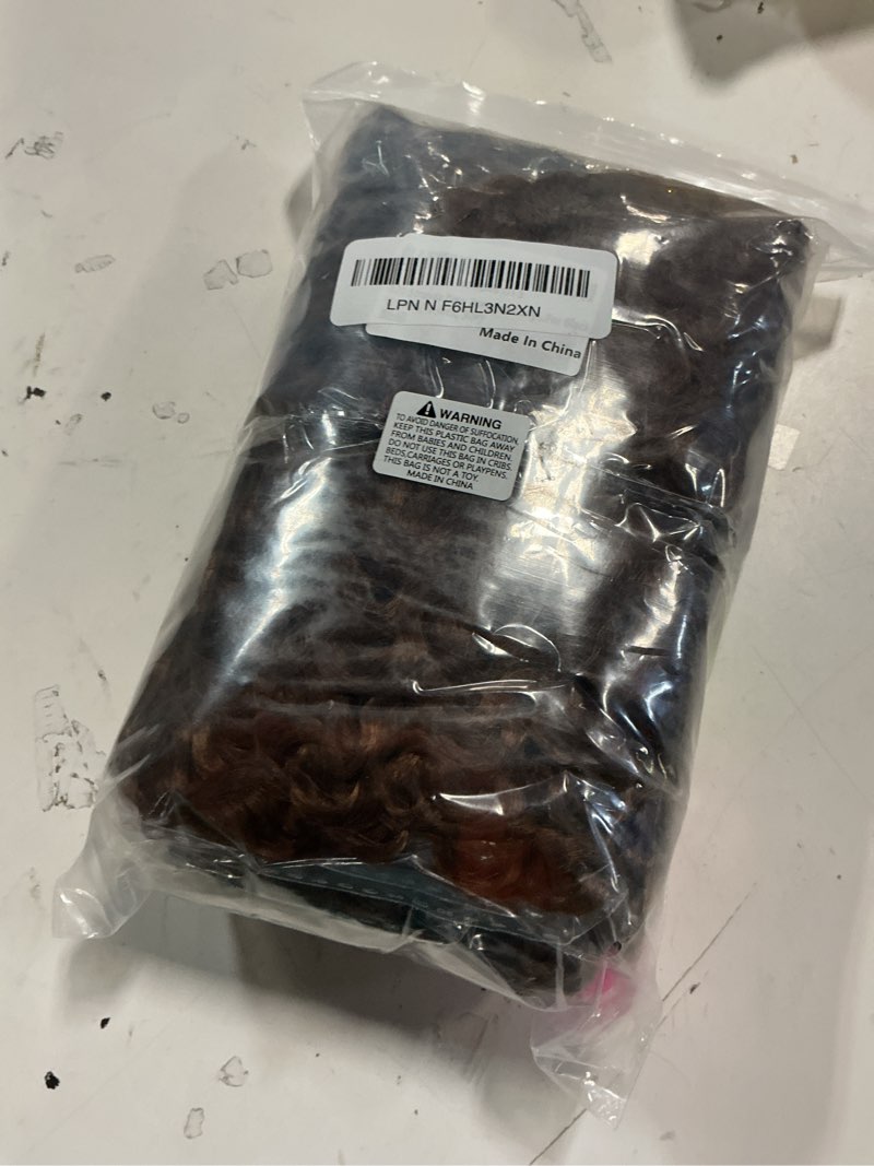 Condition photo showing New/Like New for 120 strands new burmese curly crochet hair 16inch 8 packs medium auburn pure protein fiber soft like human hair,pre looped curly crochet braids extensions for black women(16 inch, 30#)