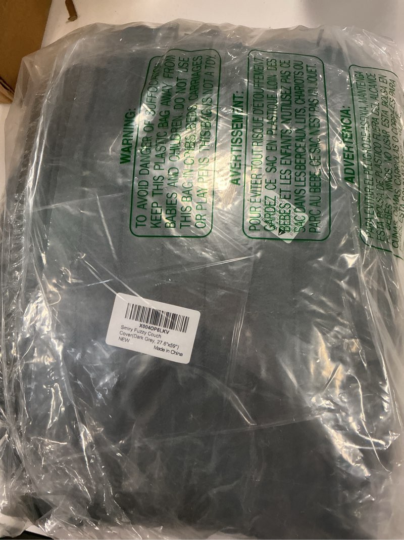 Condition photo showing Good Condition for Smiry Couch Cover for Dogs Washable, Non Slip Fuzzy Pet Couch Covers for 3 Cushion Sofa Pet Friendly, Thick Soft Sofa Slipcovers Cushion Protector (Dark Grey, 27.6" x 59") Dark Grey 27.6" x 59"