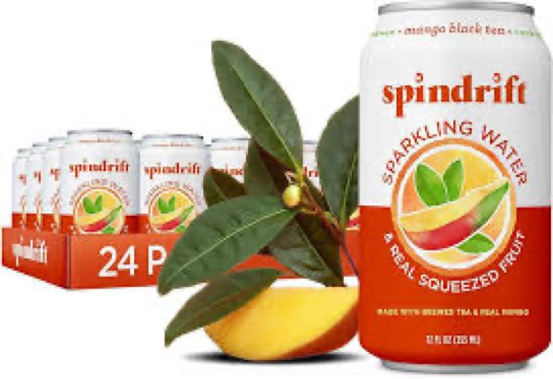 Spindrift Mango Black Tea Can 12 Ounce (Pack of 24)