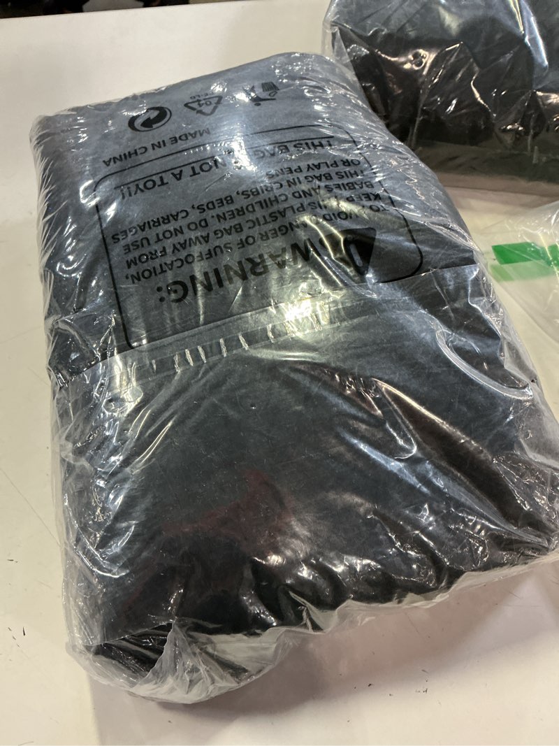 Condition photo showing Good Condition for smiry spandex tablecloth 2 pack, elastic fitted stretch tablecloth for 8ft rectangle tables, waterproof washable table cover skirt for outdoor, wedding, banquet & parties (black, 96lx30wx30h inch) 96"x30" (rectangular) - 2 pack black