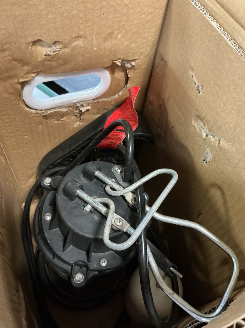 Condition photo showing As Is for wayne cdu790-1/3 hp submersible cast iron and stainless steel sump pump with integrated vertical float switch - up to 4,600 gallons per hour - heavy duty basement sump pump, black 1/3 hp coated steel sump pump