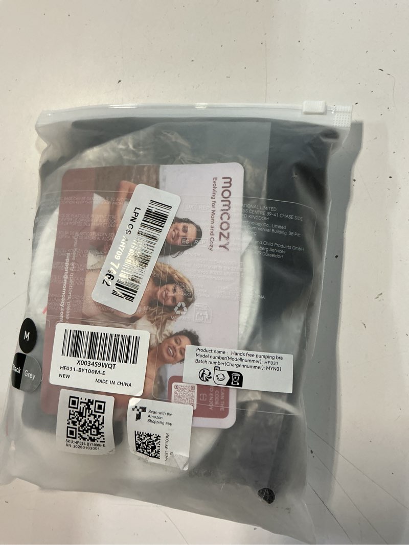 Condition photo showing Good Condition for momcozy pumping bra hands free, pumping and nursing bra in one holding breast pump for spectra, lansinoh, medela black,grey-2pk medium