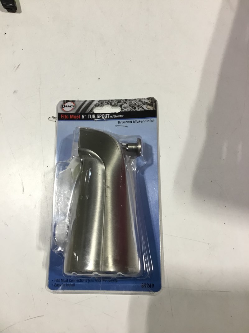 Condition photo showing As Is for Danco 89249 Universal Tub Spout with Diverter in Brushed Nickel