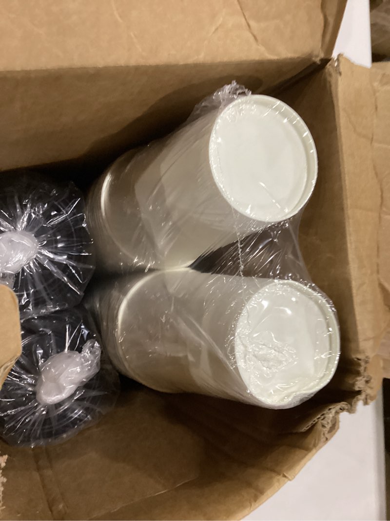 Condition photo showing New/Like New for vpackduo 16 oz 100 pack coffee cups with lids and sleeves, hot paper coffee cups with lids, disposable to go cups with lid for coffee, tea, hot chocolate, ideal for cafes, offices and travel 16 oz-lids-sleeves 100