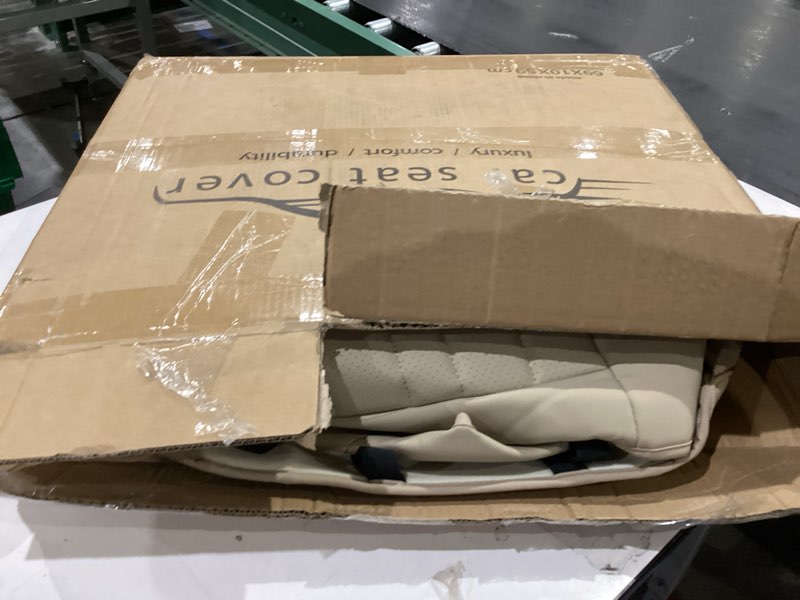 Condition photo showing As Is for Car Seat Covers,Car Seat Protector Waterproof,Seat Covers Front, Car Seat Protectors,Automotive Seat Covers Fit for Most Cars Beige Beige Front Pair