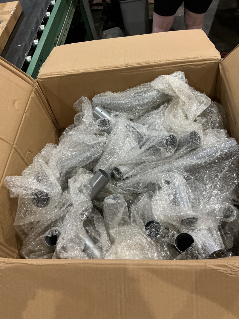 Condition photo showing As Is for 2 leg high peak canopy fitting kit, extension for middle part, galvanized steel carport connectors with 1-3/8" id 1-3/8“ extend - 2 leg