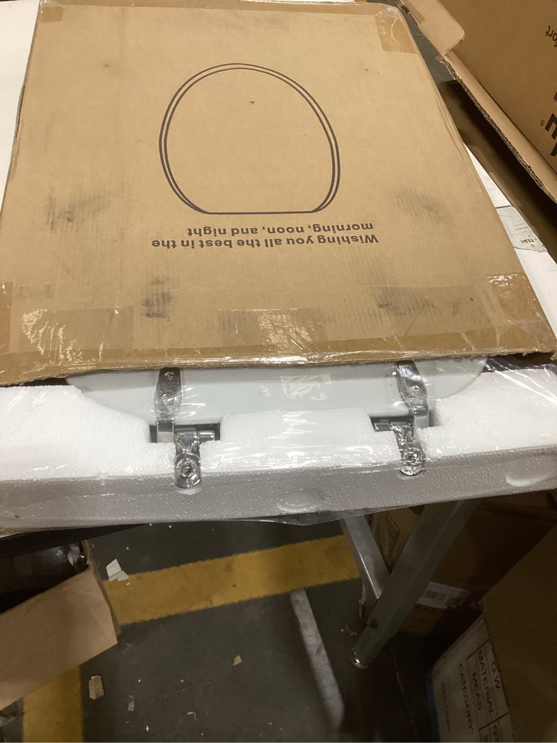 Condition photo showing New/Like New for Elongated Toilet Seat Wood Toilet Seat Prevent Shifting with Zinc Alloy Hinges American Standard Size Toilet Seat Easy to Install also Easy to Clean(Elongated,Marble) Elongated Marble