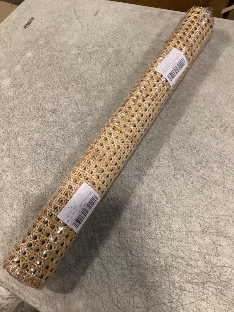 Condition photo showing New/Like New for 24" width natural cane webbing 5feet, rattan webbing roll for caning projects, woven open mesh cane for furniture, chair, cabinet, ceiling, bed