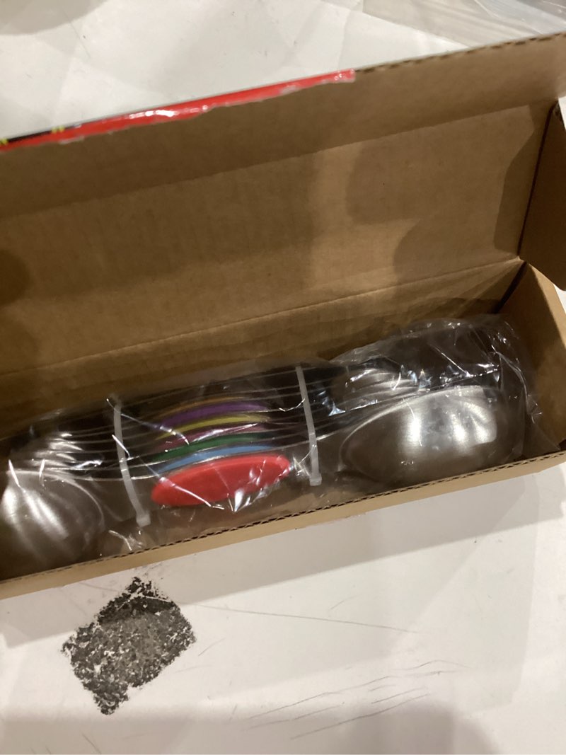 Condition photo showing New/Like New for Magnetic Measuring Spoons Set of 8 Stainless Steel Dual Sided Stackable Measuring Spoons Nesting Teaspoons Tablespoons for Measuring Dry and Liquid Ingredients Color