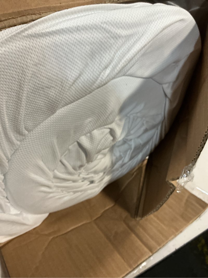Condition photo showing As Is for best price mattress 3 inch gel memory foam mattress topper with cover, certipur-us certified, dorm essentials, king king 3 inch (with cover)