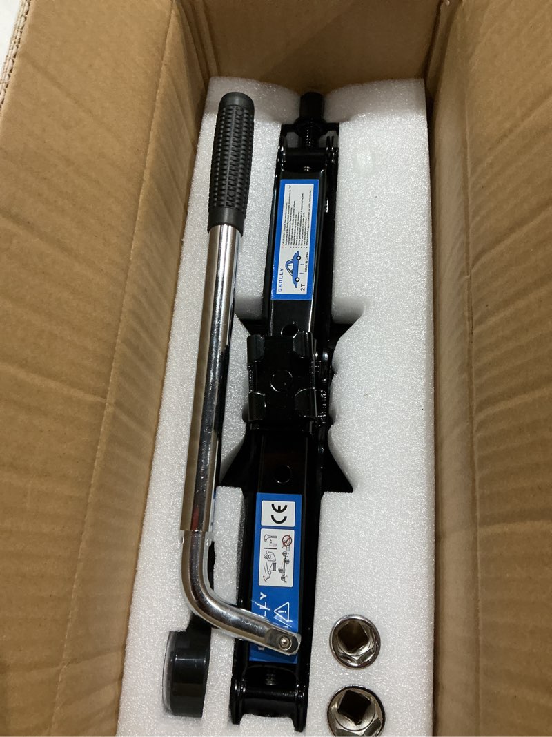 Condition photo showing Good Condition for scissor jack - 2 ton (4409 lbs) car emergency kit with lug wrench, tire changing kit for sedan, coupe, suv, mpv 2t