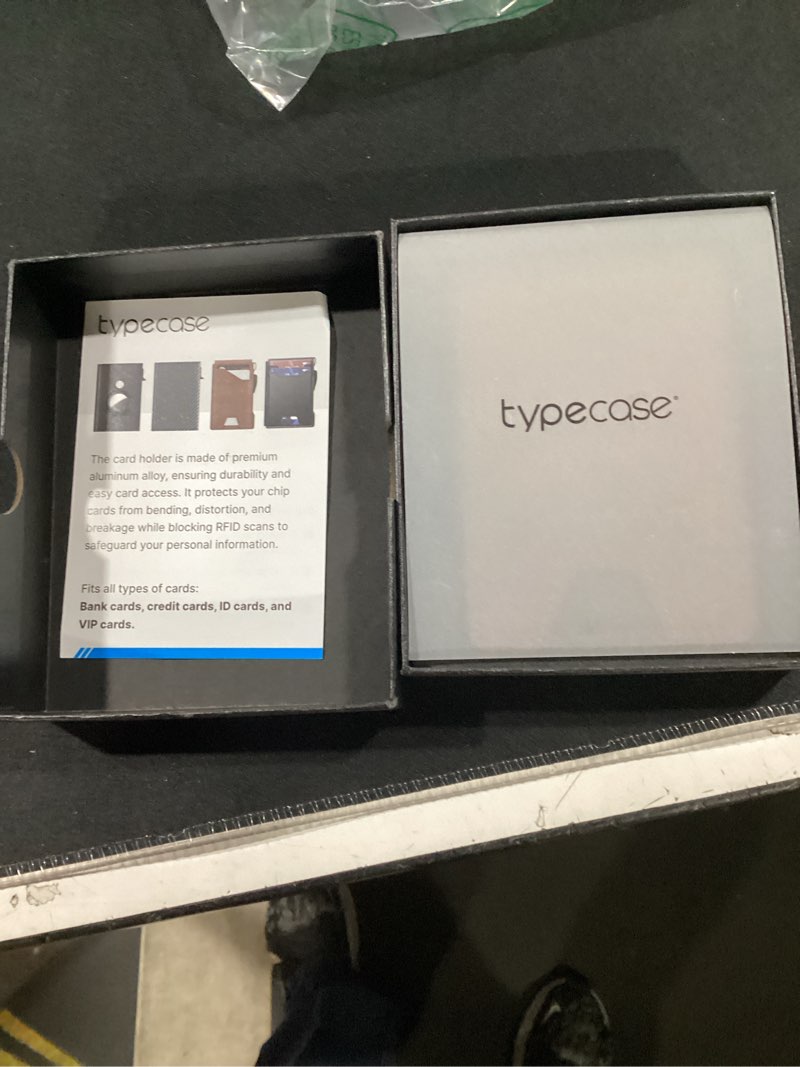 Condition photo showing New/Like New for typecase tactical wallet for men card holder: pop up card case, genuine leather, smart, rfid blocking, slim, minimalist, thin, front pocket - 9-13 card capacitiy, id window, money clip (brown)
