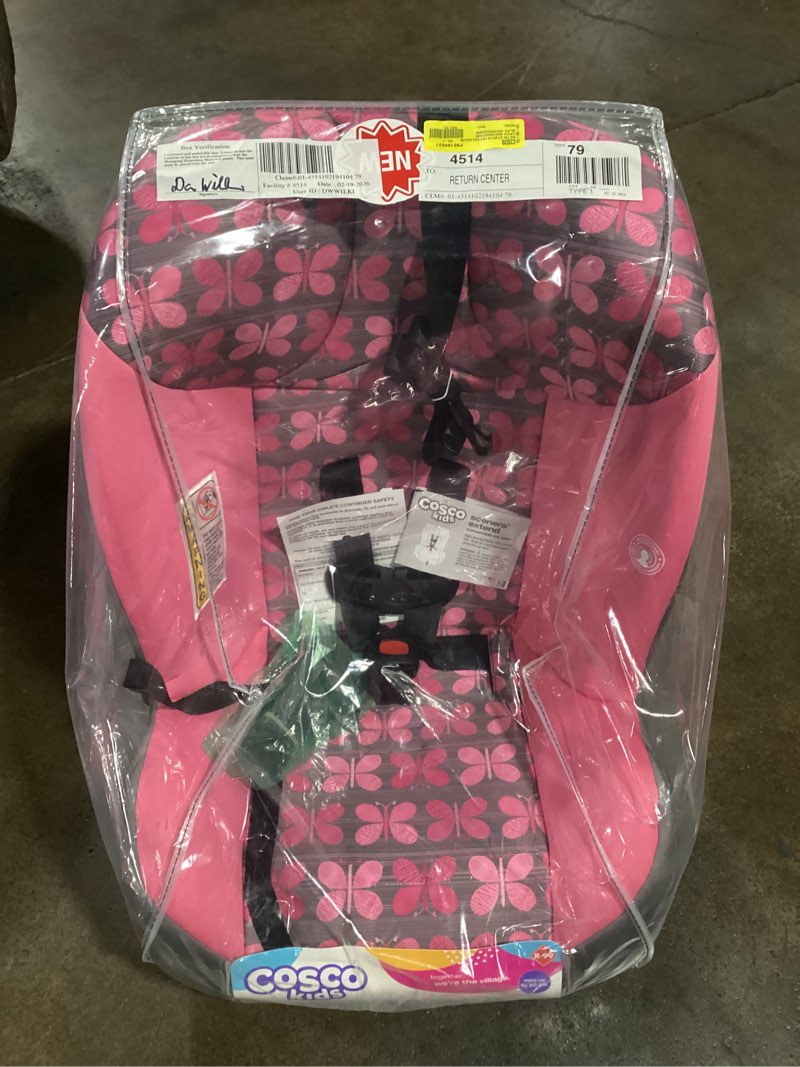 Condition photo showing Good Condition for cosco kids scenera extend infant & toddler convertible car seat, pink butterfly