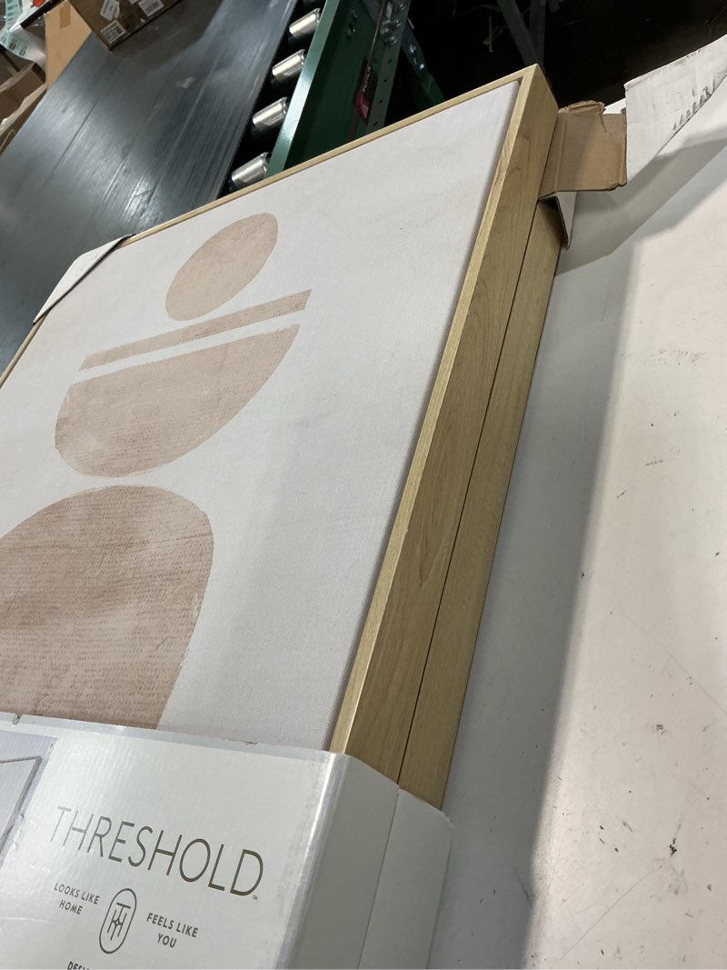 Condition photo showing Good Condition for (set of 2) 20" x 24" abstract shapes framed canvas brown - threshold™ designed with studio mcgee