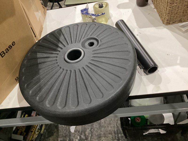 Condition photo showing Good Condition for eliteshade umbrella base water filled stand market patio outdoor heavy duty umbrella holder(black) black 50 lbs