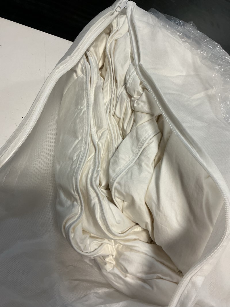 Condition photo showing As Is for all-season luxe goose down comforter, twin, white