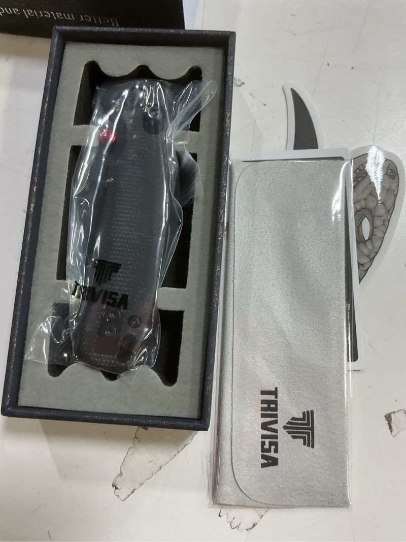 Condition photo showing New/Like New for TRIVISA Pocket Knife, 3'' 14C28N Blade Pocket Knife for Men, Folding Pocket Knives with Crossbar Loc