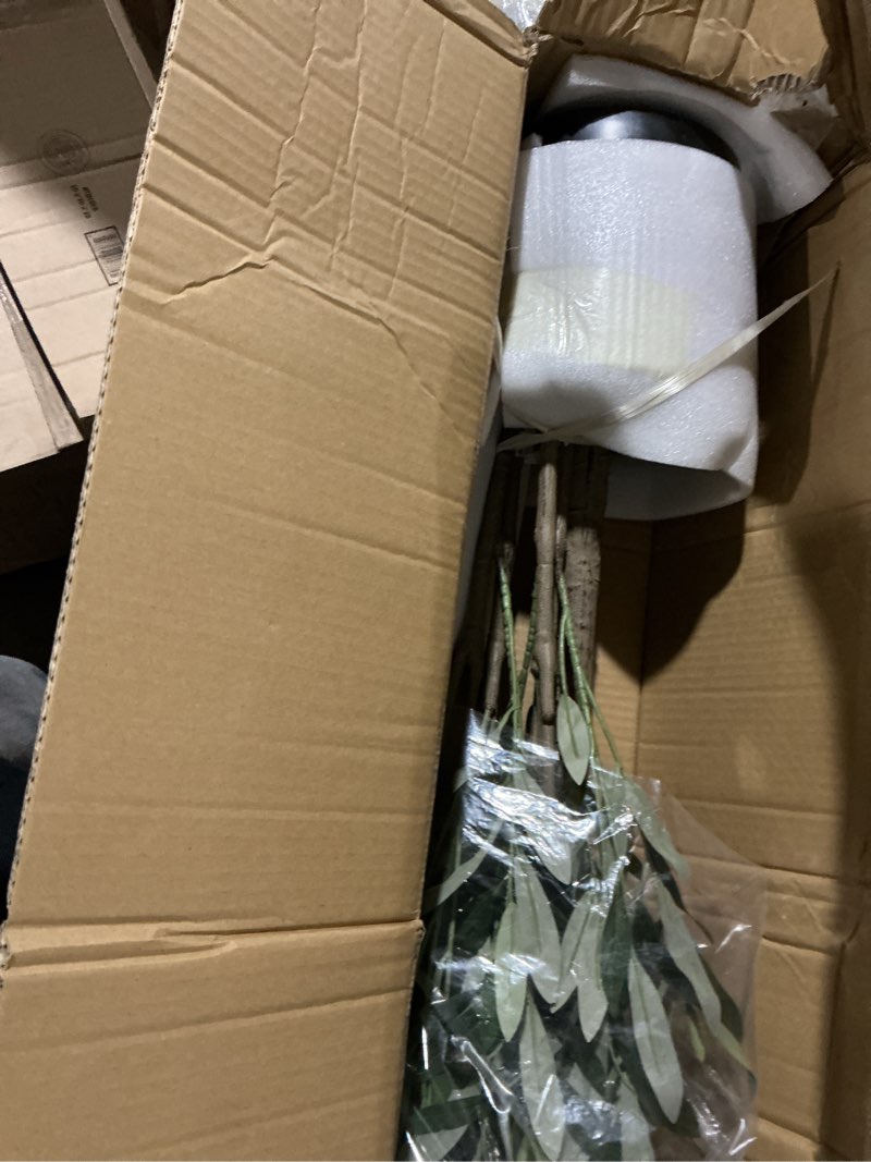 Condition photo showing Good Condition for bailikang 5ft artificial olive tree artificial olive plants, tall faux olive tree faux silk plant fake plant ultra-realistic silk leaves & natural trunk indoor outdoor use