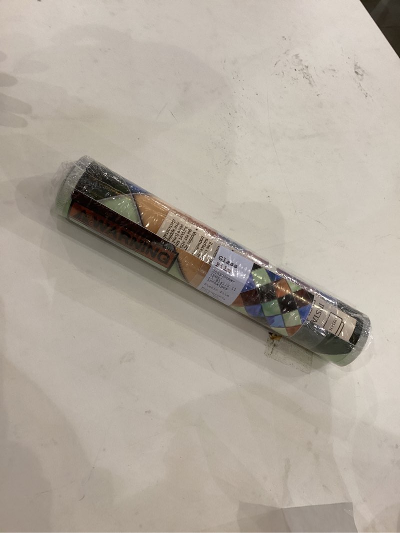 Condition photo showing New/Like New for Privacy Window Film Stained Glass with Textured Leaded Glass Pattern for Bathroom Front Door, Abstract Leaves, 11.02"x44.09" Abstract Leaves 44.09" x 11.02"