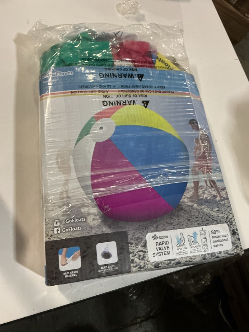 Condition photo showing As Is for GoFloats 6 ft Giant Inflatable Beach Ball, Extra Large Jumbo Beach Ball - Patch Kit Included