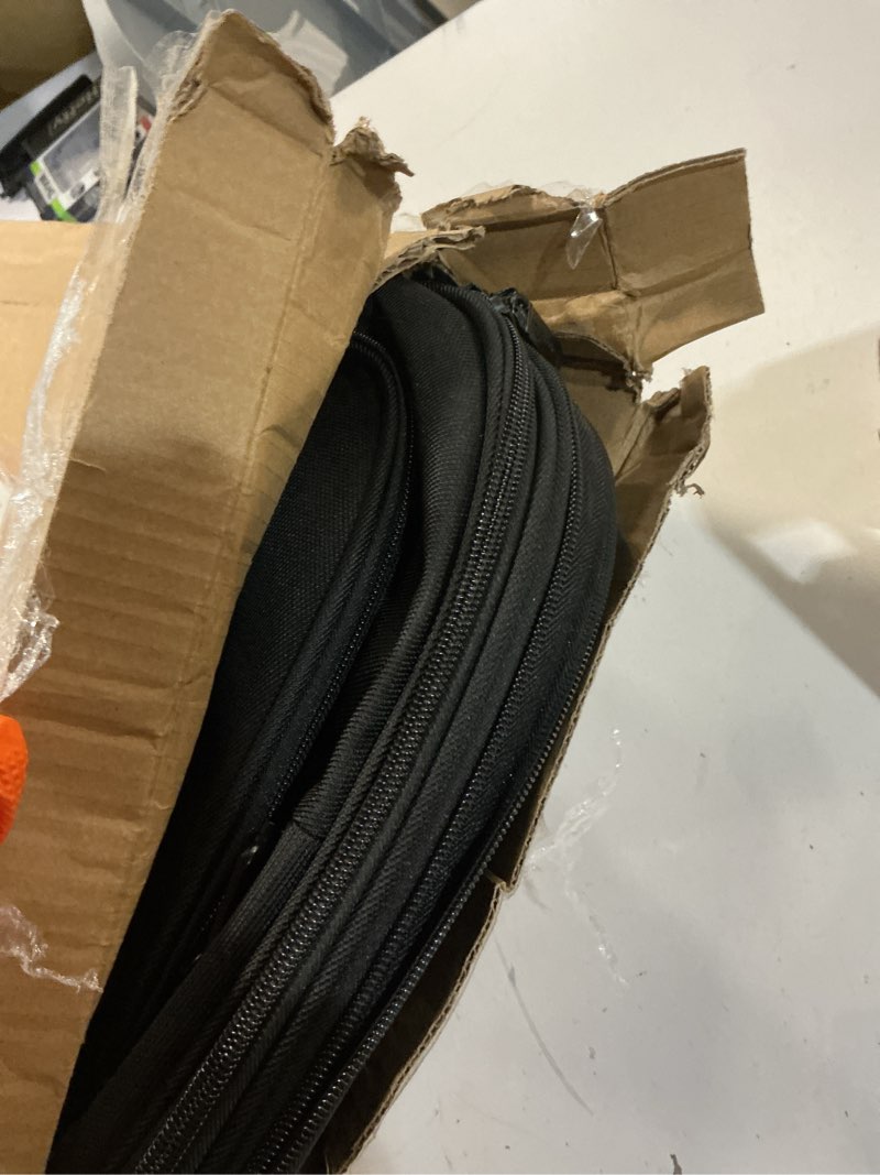 Condition photo showing Good Condition for amazon basics travel backpack, carry-on with laptop compartment, 40l capacity, expandable for 10% extra space, convertible backpack & shoulder bag, multiple pockets, 15.8"w x 21.5"h x 8.3"d, black