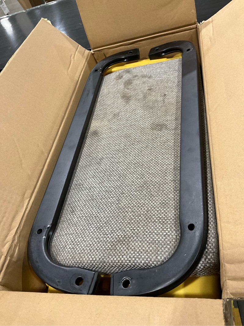 Condition photo showing As Is for YELLOW JACKET Mechanic Stool with Wheels Rolling Stool Chair 300 lbs Capacity,Garage Mechanics Seat with Two Tool Tray and A Drawer Workshop Creeper Seat for Auto Repair Work